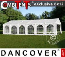 Tenda Exclusive CombiTents® 6x12m, 4-em-1, Branco