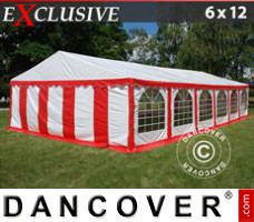 Tenda Exclusive 6x12m PVC, Vermelho/Branco