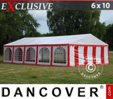 Tenda Exclusive 6x10m PVC, Vermelho/Branco