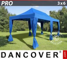 Tenda FleXtents PRO 3x6m Azul, inclui 6 cortinas decorativas