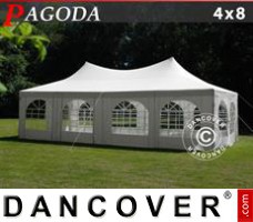 Tenda Pagoda 4x8m, Branco acinzentado