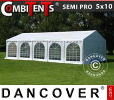 Tenda SEMI PRO Plus CombiTents® 5x10m, 3-em-1, Branco