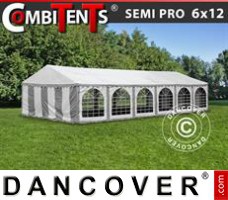 Tenda SEMI PRO Plus CombiTents® 6x12m, 4-em-1, Cinza/Branco