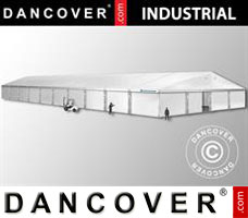 Tenda Industrial 20x50x9,04m c/portão deslizante, PVC, Branco