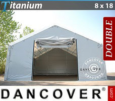 Tenda Titanium 8x18x3x5m, Branco / Cinza