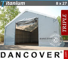 Tenda Titanium 8x27x3x5m, Branco / Cinza