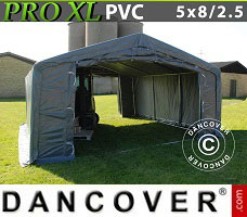 Tenda PRO 5x8x2,5x3,3m, PVC, Cinza