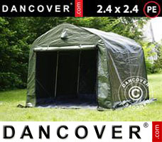 Tenda PRO 2,4x2,4x2m PE, com lona chão, Verde/Cinza