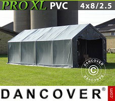 Tenda PRO 4x8x2,5x3,6m, PVC, Cinza