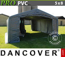 Tenda PRO 5x8x2x2,9m, PVC, Cinza