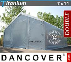 Tenda Titanium 7x14x2,5x4,2m, Branco / Cinza