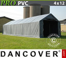Tenda PRO 4x12x2x3,1m, PVC, Cinza