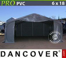 Tenda PRO 6x18x3,7m PVC, Cinza